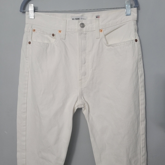 Re/Done Originals High Rise Straight in Off White - Picture 4 of 14